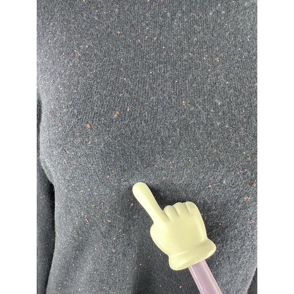 *Flawed Talbots Cashmere Sweater Sabrina Donegal LP Large Petite Navy Speckled - Picture 5 of 12